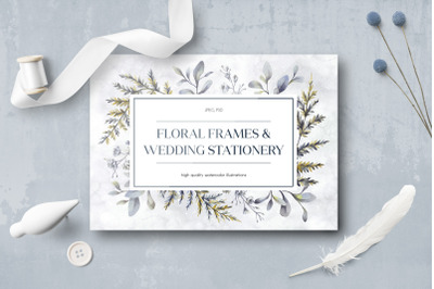 Floral wedding cards set