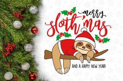 Sloth Christmas Svg Design