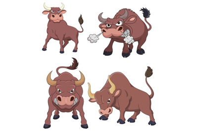 Cartoon Angry Bull Collection