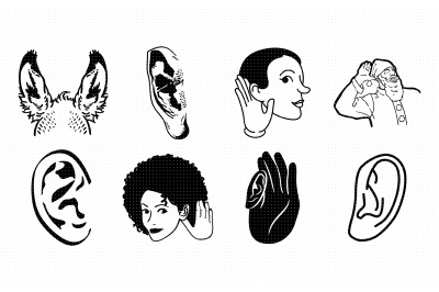 listening and hearing ears svg, dxf, vector, eps, clipart, cricut