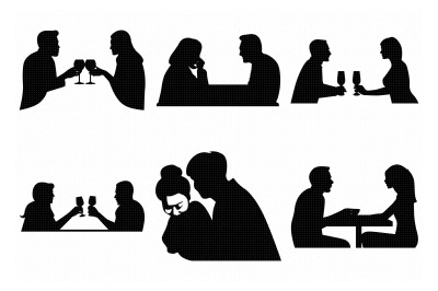 on a date, table dinner, romance svg, dxf, vector, eps, clipart