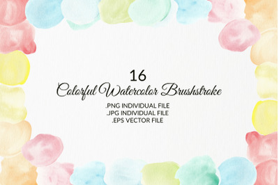 Colorful Watercolor Brushstroke Stain Collection