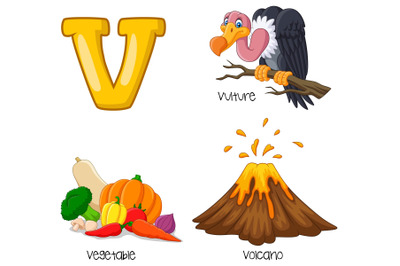 Illustration of V Alphabet