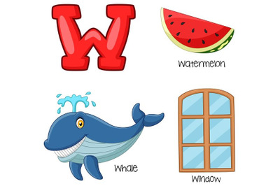 Illustration of W Alphabet