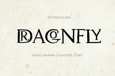 Dragonfly. Uppercase Ligature Font.
