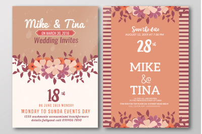 Double Sided Floral Wedding Invites