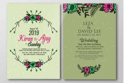 Double Sided Wedding Invitation Card
