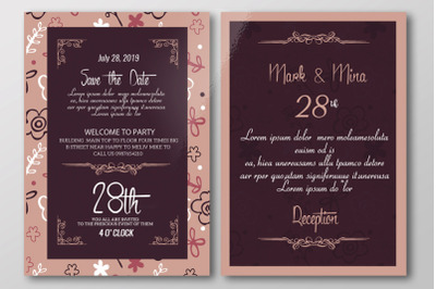 Double Sided Save The Date Wedding Invitation Card