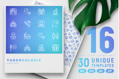 Tuberculosis Thin Line Icons Set | Concept