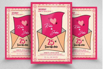 Save The Date Wedding Flyer Template