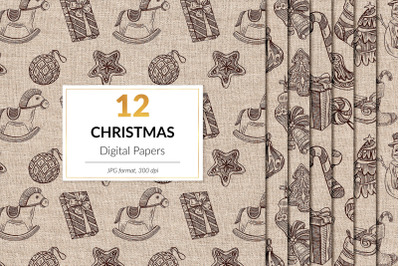 Vintage Christmas Digital Paper