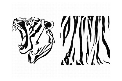 growling tiger, animal print pattern, svg, dxf, vector, eps, clipart