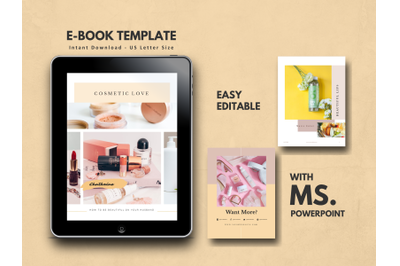 Cosmetic Makeup Tips eBook Template PowerPoint Presentation