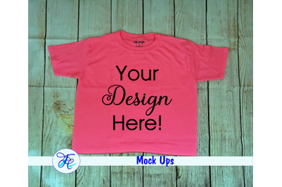 Youth Pink Shirts Mock Ups