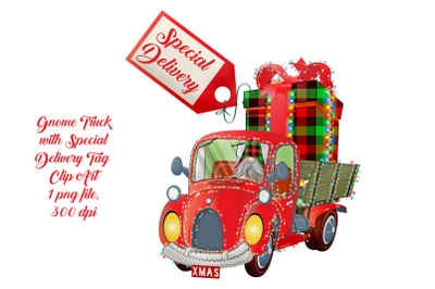 Christmas Gnome Truck with Special Delivery