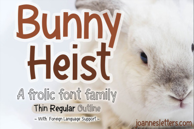 Bunny Heist | A Frolic Font Family Regular Thin Outline
