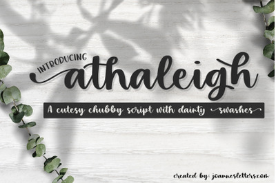Athaleigh Script| A cutesy chubby script with dainty swashes
