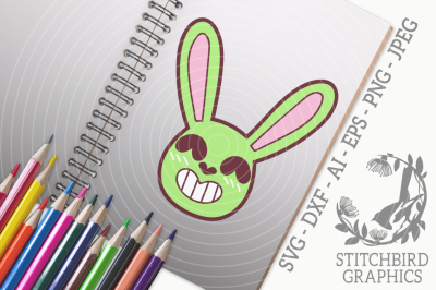 Cute Easter Bunny Head 4 SVG, Silhouette Studio, Cricut, Eps, Dxf, AI