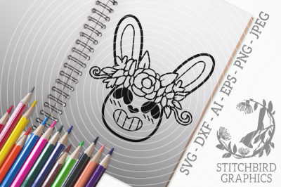 Cute Bunny Head SVG&2C; Silhouette Studio&2C; Cricut&2C; Eps&2C; Dxf&2C; AI