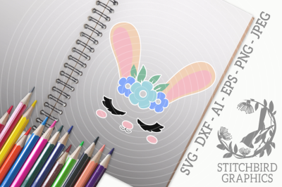 Bunny Rabbit Head 1 SVG&2C; Silhouette Studio&2C; Cricut&2C; Eps&2C; Dxf