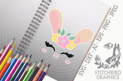 Bunny Rabbit Head 2 SVG&2C; Silhouette Studio&2C; Cricut&2C; Eps&2C; Dxf