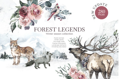 &quot;Forest Legends&quot;  Winter animals set