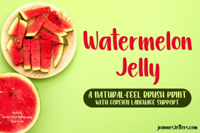 Watermelon Jelly Brush Print Typeface