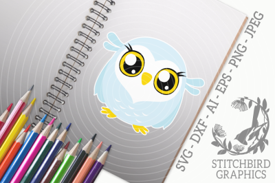 Cute Owl SVG, Silhouette Studio, Cricut, Eps, Dxf, AI, PNG