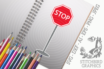 Stop Sign SVG, Silhouette Studio, Cricut, Eps, Dxf, AI, PNG