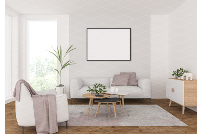 Interior scene - artwork background - frame mockup