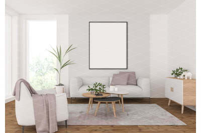 Interior scene - artwork background - frame mockup