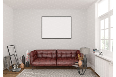 Interior scene - artwork background - frame mockup