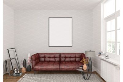 Interior scene - artwork background - frame mockup