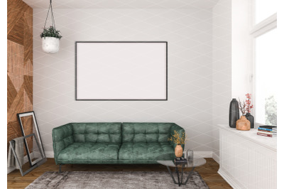 Interior scene - artwork background - frame mockup