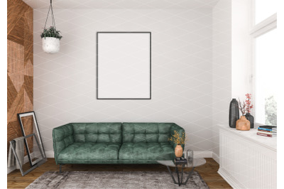 Interior scene - artwork background - frame mockup