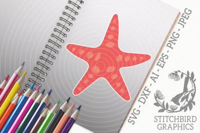 Starfish 1 SVG, Silhouette Studio, Cricut, Eps, Dxf, AI, PNG