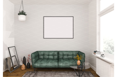 Interior scene - artwork background - frame mockup