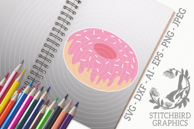 Donut 2 SVG, Silhouette Studio, Cricut, Eps, Dxf, AI, PNG