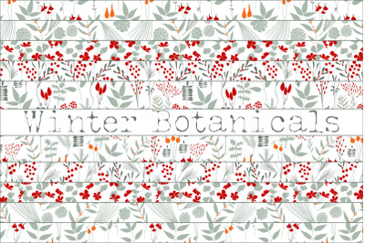 Winter Botanicals Seamless Patterns