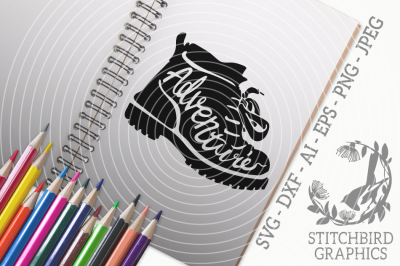 Hiking Boot 2 SVG, Silhouette Studio, Cricut, Eps, Dxf, AI, PNG, JPEG