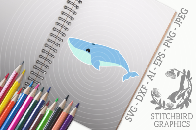 Whale SVG, Silhouette Studio, Cricut, Eps, Dxf, AI, PNG