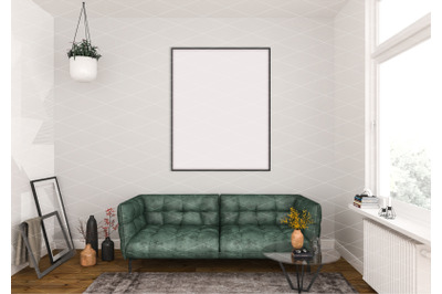 Interior scene - artwork background - frame mockup