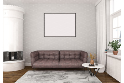 Interior scene - artwork background - frame mockup