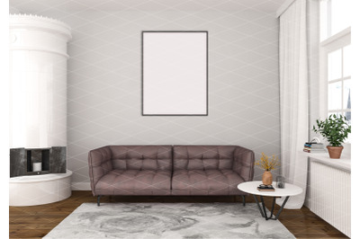 Interior scene - artwork background - frame mockup