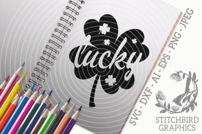 Four Leafed Clover 3 SVG, Silhouette Studio, Cricut, Eps, Dxf, AI, PNG