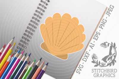 Sea Shell 1 SVG, Silhouette Studio, Cricut, Eps, Dxf, AI