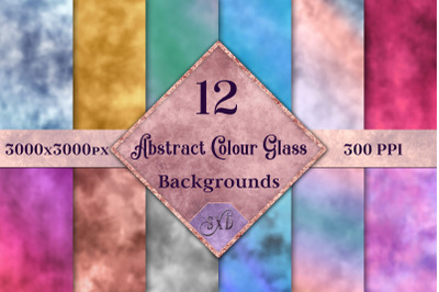 Abstract Colour Glass Backgrounds - 12 Image Textures Set