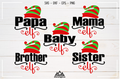 Elf Christmas Family Svg Design