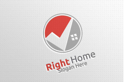 Real Estate Vector Logo Design with Home and Check Logo 5