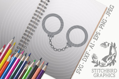 Handcuffs SVG, Silhouette Studio, Cricut, Eps, Dxf, AI, PNG